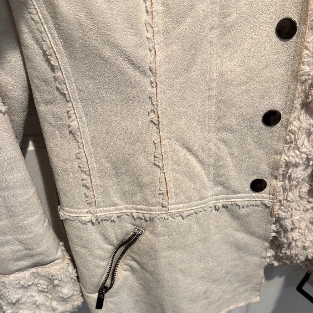 Sugarfly Cream Teddy Jacket with Faux Fur - Picture 5 of 8
